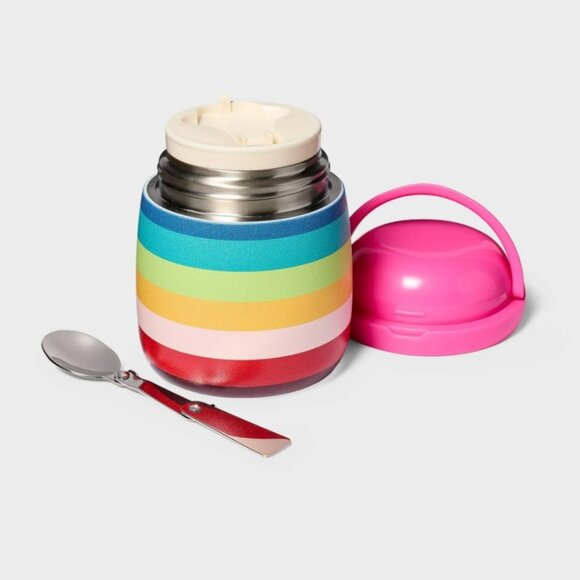 NWT Tabitha Brown Rainbow Striped Insulated Hot Cold Stainless Steel Container - Picture 1 of 3